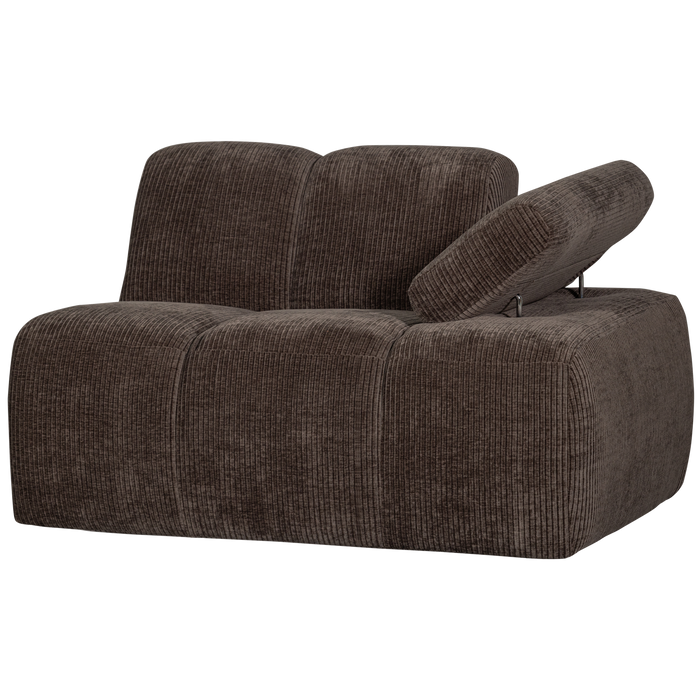 WOOOD Mojo 1-Zits Bank Met Arm Rechts - Ribstof - Bruin - 74x120x97