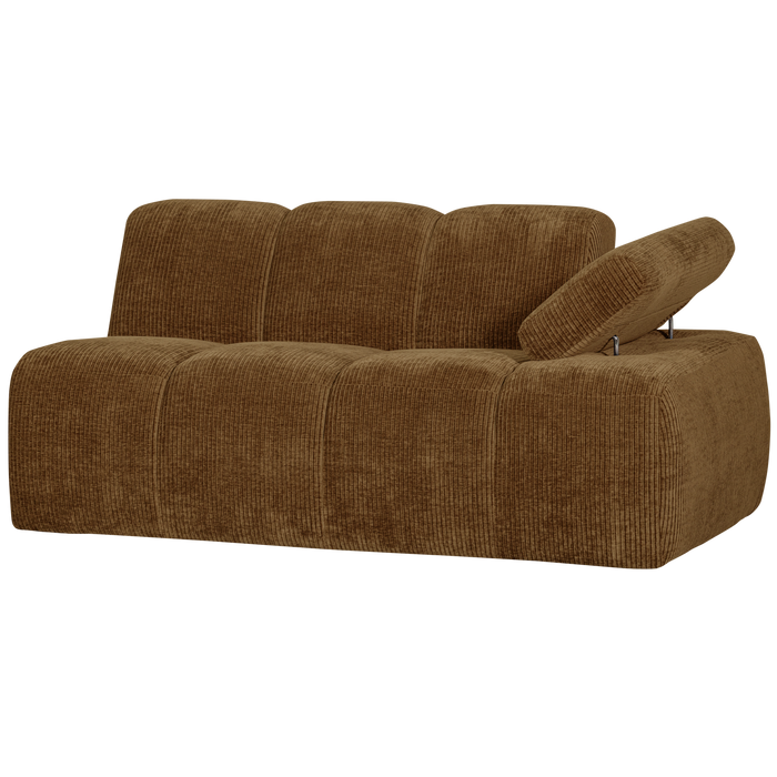 WOOOD Mojo 1,5-Zits Bank Met Arm Rechts - Ribstof - Geel - 74x160x67