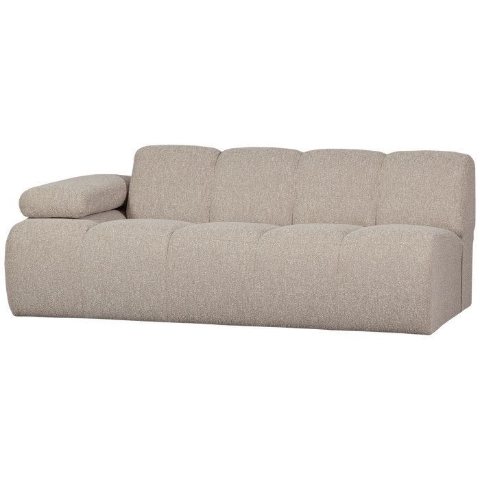 WOOOD Mojo 2-Zits Bank Met Arm Links - Bouclé - Beige - 74x200x97