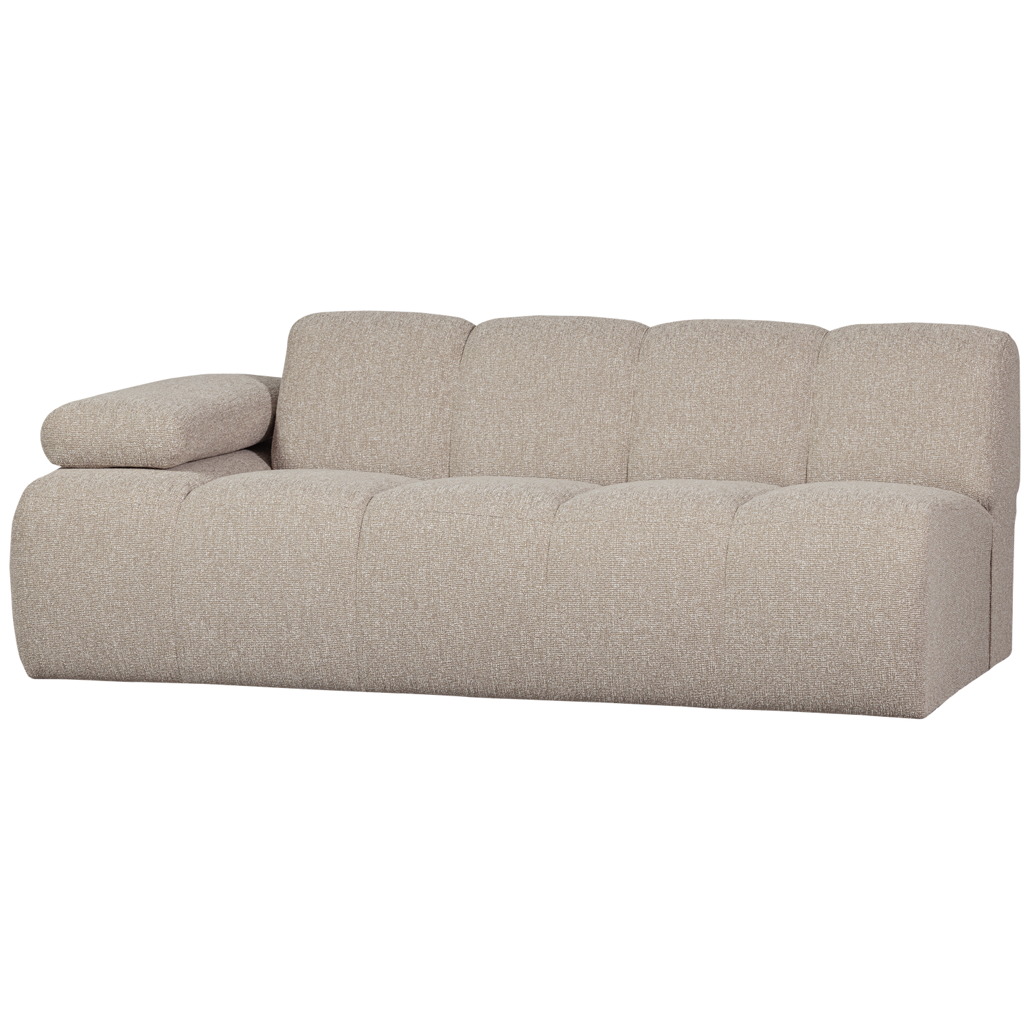 WOOOD Mojo 2-Zits Bank Met Arm Links - Bouclé - Beige - 74x200x97