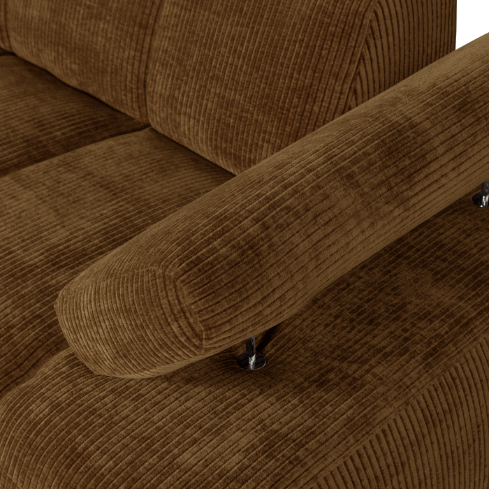 WOOOD Mojo 1,5-Zits Bank Met Arm Rechts - Ribstof - Geel - 74x160x67