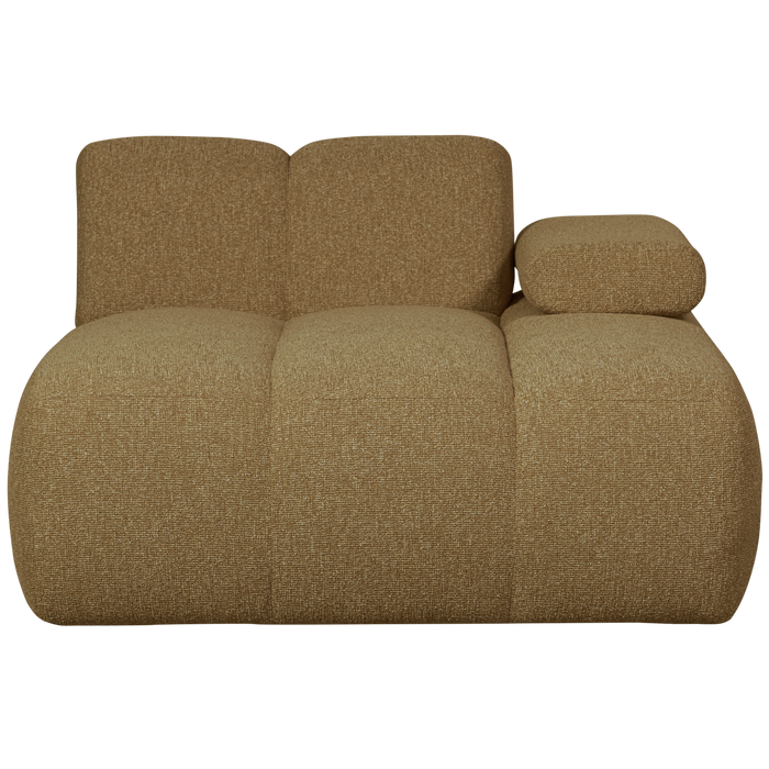 WOOOD Mojo Chaise Longue Elementenbank Rechts - Bouclé - Geel|Bruin