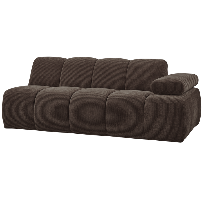 WOOOD Mojo 2-Zits Bank Met Arm Rechts - Bouclé - Roest Bruin Melange