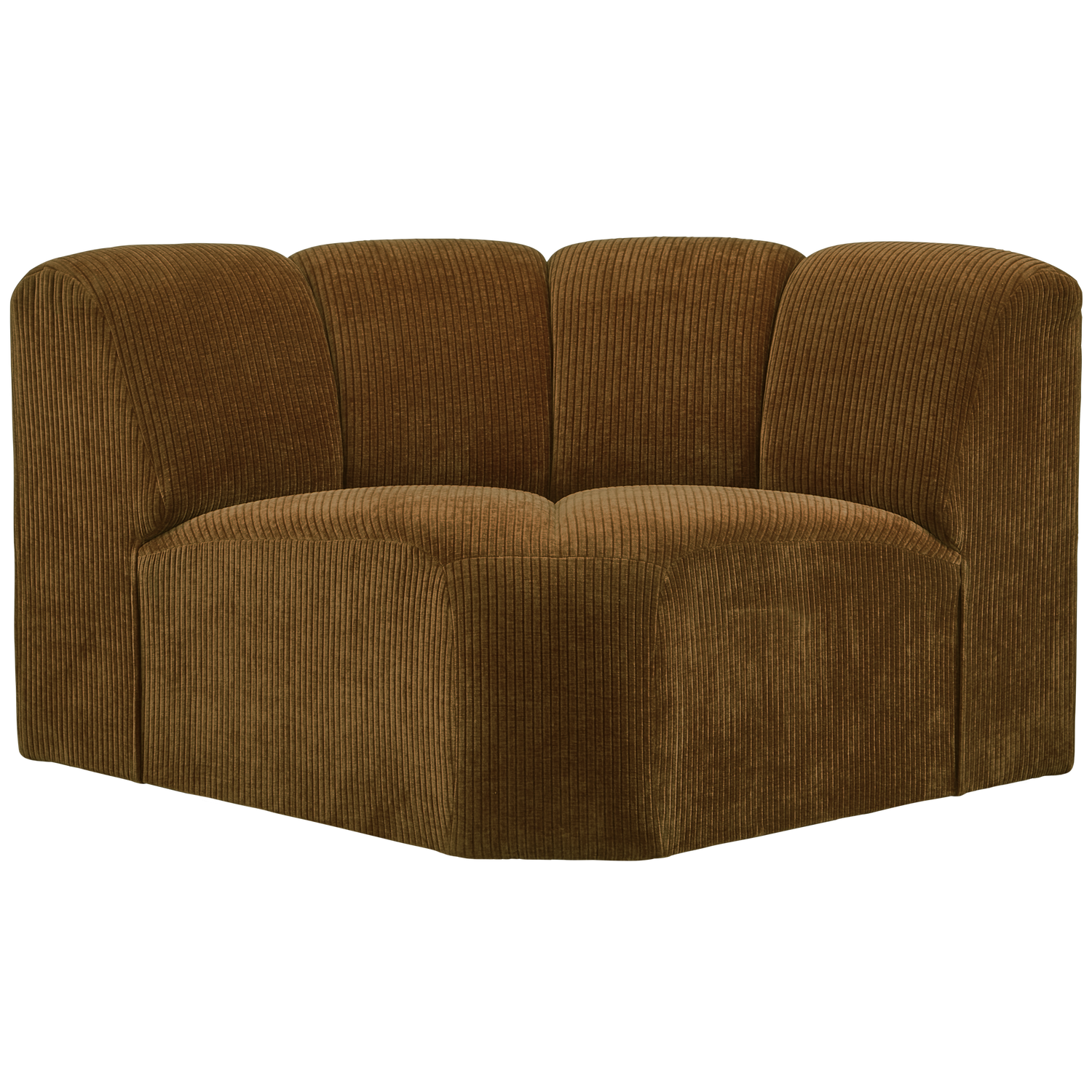 WOOOD Mojo Bank Hoekelement - Ribstof - Honing Geel - 75x68x77