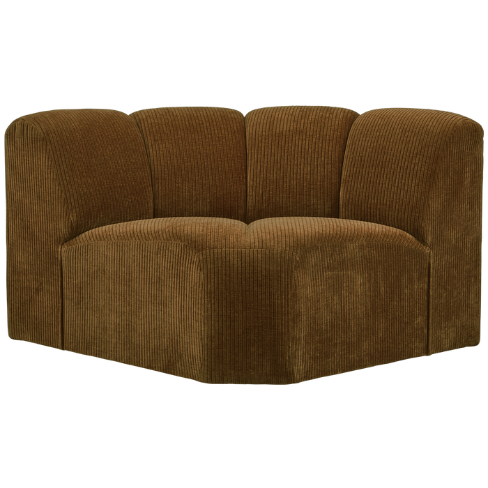 WOOOD Mojo Bank Hoekelement - Ribstof - Honing Geel - 75x68x77