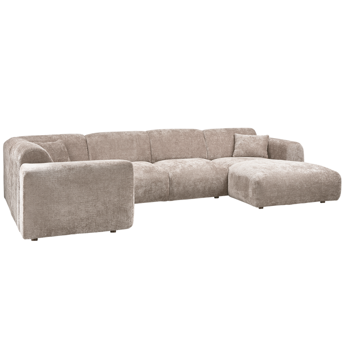 WOOOD hoekbank links Cloud - Chenille - Naturel - 80x345x198 cm