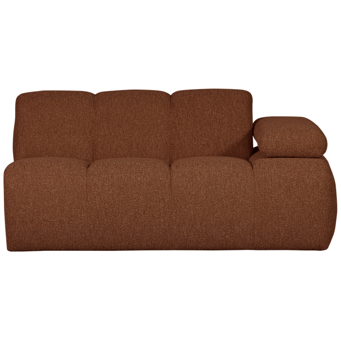 WOOOD Mojo 1,5-Zits Bank Met Arm Rechts - Bouclé - Roest Bruin