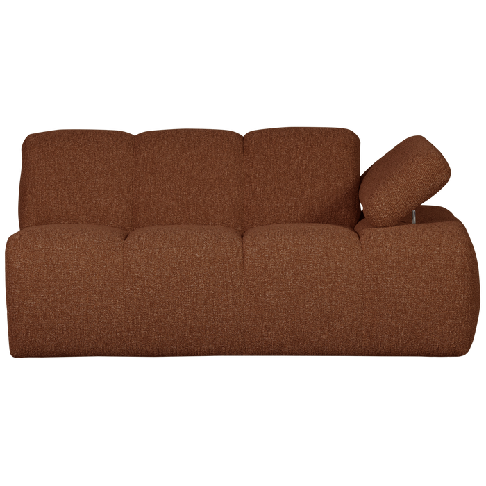 WOOOD Mojo 1,5-Zits Bank Met Arm Rechts - Bouclé - Roest Bruin