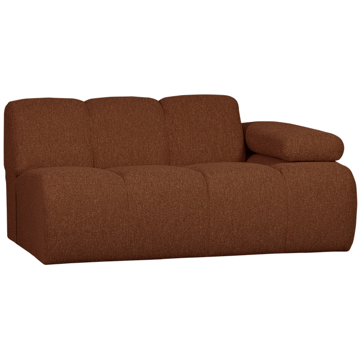WOOOD Mojo 1,5-Zits Bank Met Arm Rechts - Bouclé - Roest Bruin