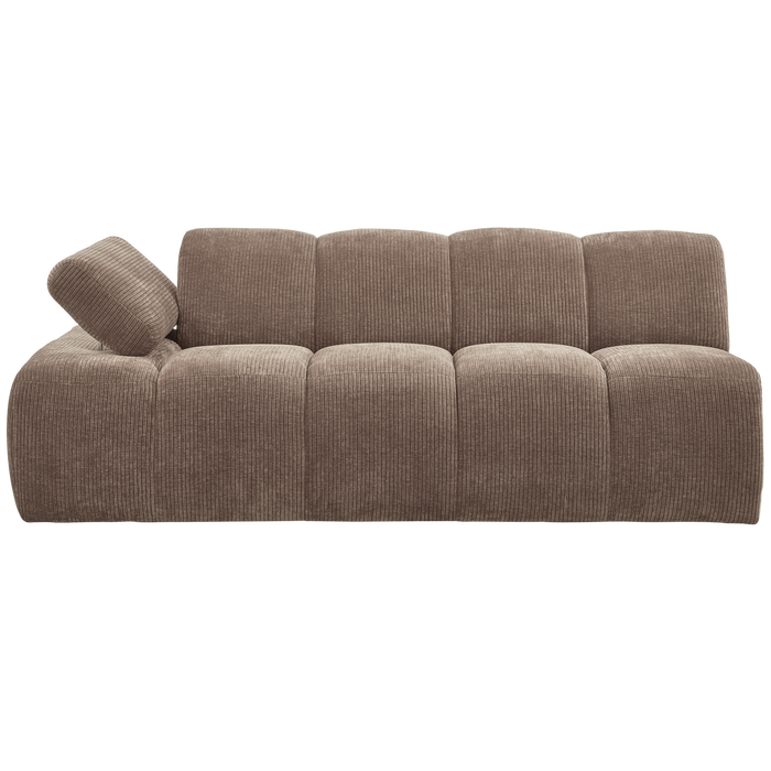 WOOOD Mojo 2-Zits Bank Met Arm Links - Ribstof - Zand - 74x200x97