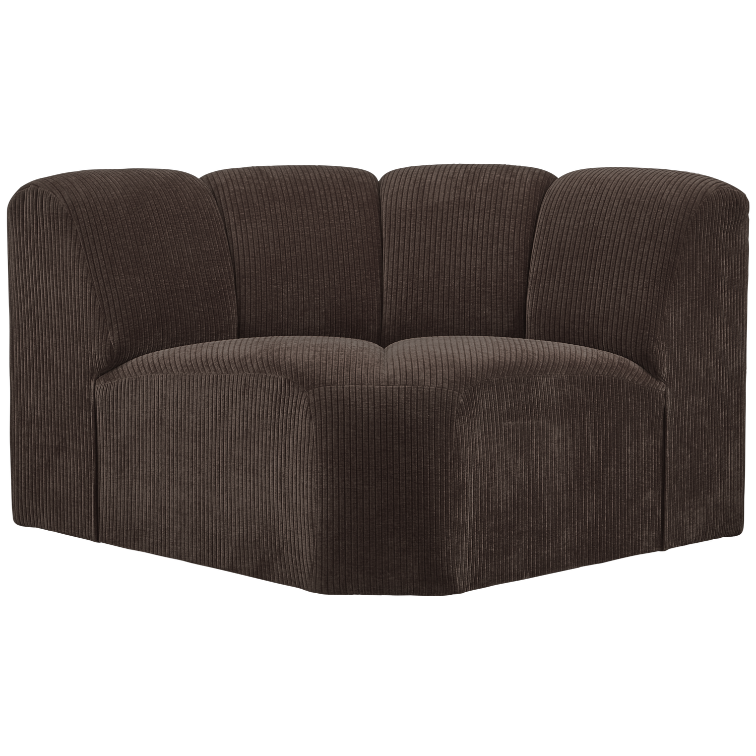 WOOOD Mojo Bank Hoekelement  - Ribstof - Bruin - 75x68x77