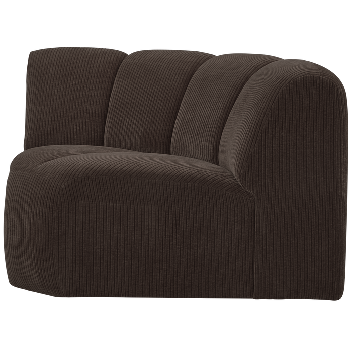 WOOOD Mojo Bank Hoekelement  - Ribstof - Bruin - 75x68x77