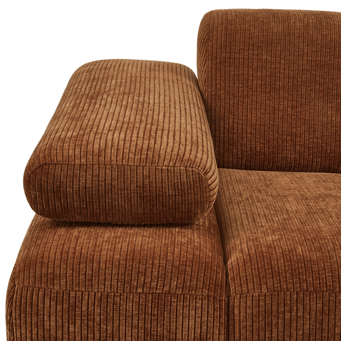 WOOOD Mojo 1-Zits Bank Met Arm Links - Ribstof - Roest Bruin