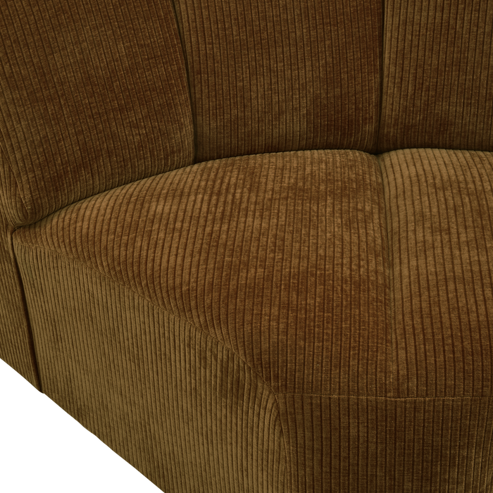 WOOOD Mojo Bank Hoekelement - Ribstof - Honing Geel - 75x68x77