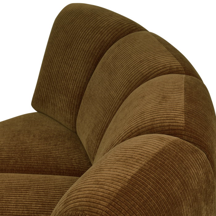 WOOOD Mojo Bank Hoekelement - Ribstof - Honing Geel - 75x68x77