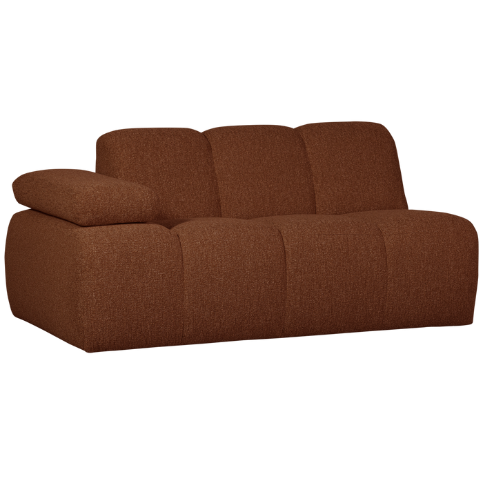 WOOOD Mojo 1,5-Zits Bank Met Arm Links - Bouclé - Roest Bruin