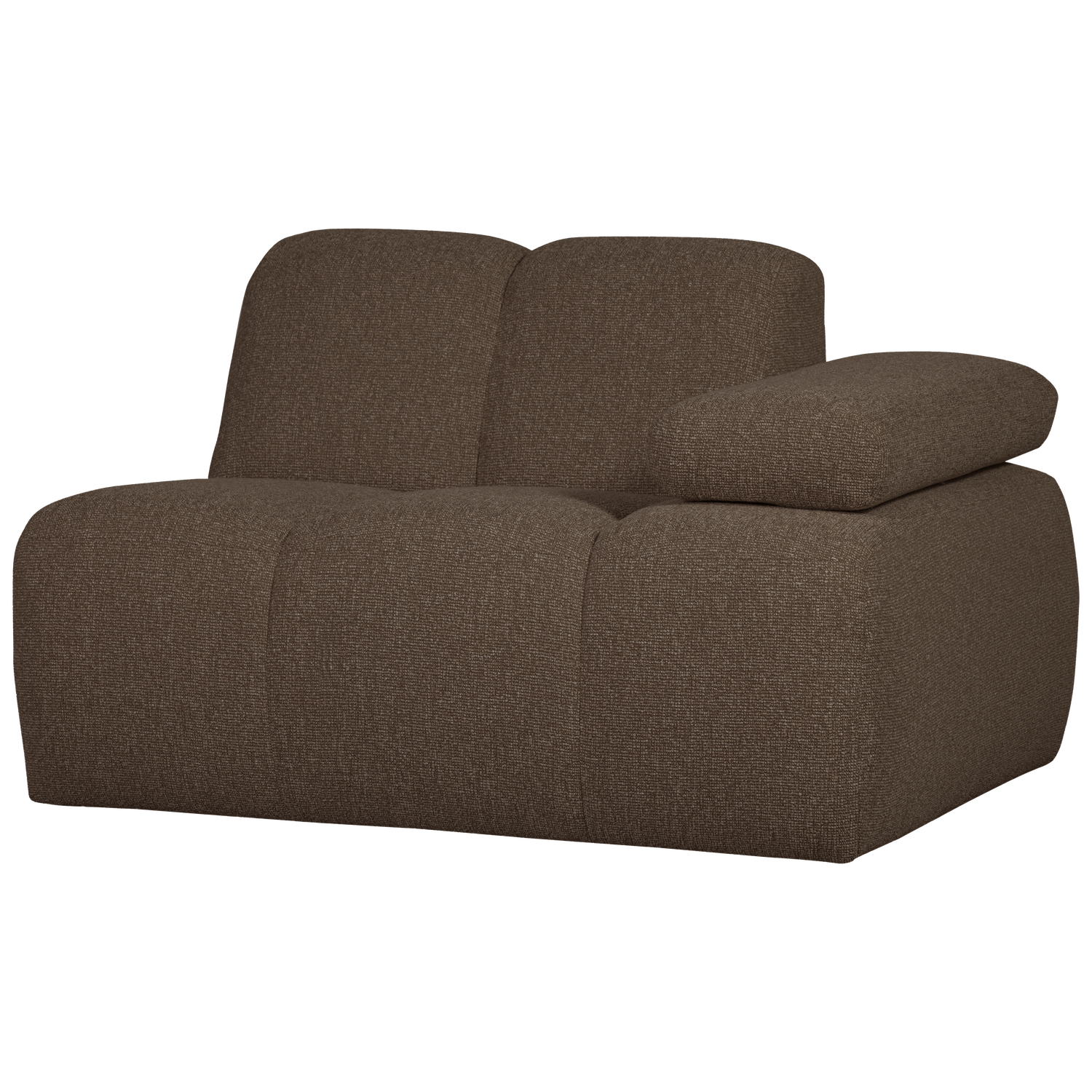 WOOOD Mojo 1-Zits Bank Met Arm Rechts - Bouclé - Bruin - 74x120x97