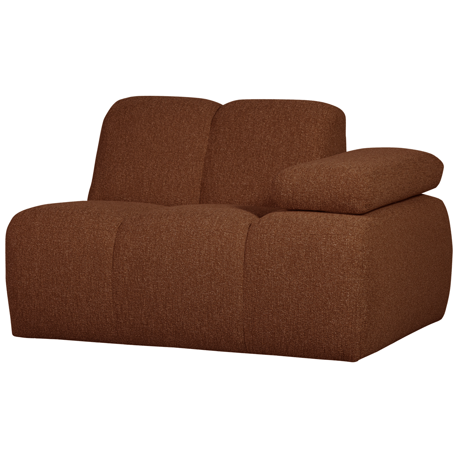 WOOOD Mojo 1-Zits Bank Met Arm Rechts - Bouclé - Roest Bruin Melange