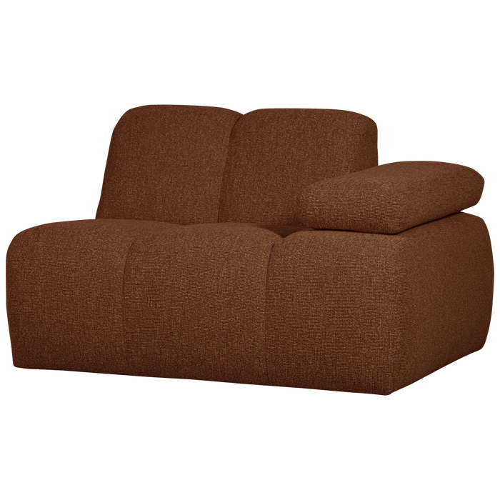 WOOOD Mojo 1-Zits Bank Met Arm Rechts - Bouclé - Roest Bruin Melange