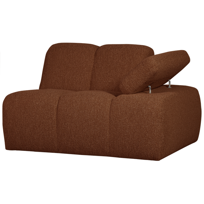 WOOOD Mojo 1-Zits Bank Met Arm Rechts - Bouclé - Roest Bruin Melange