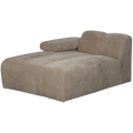WOOOD Mojo Chaise Longue Elementenbank Links - Ribstof - Donker Zand