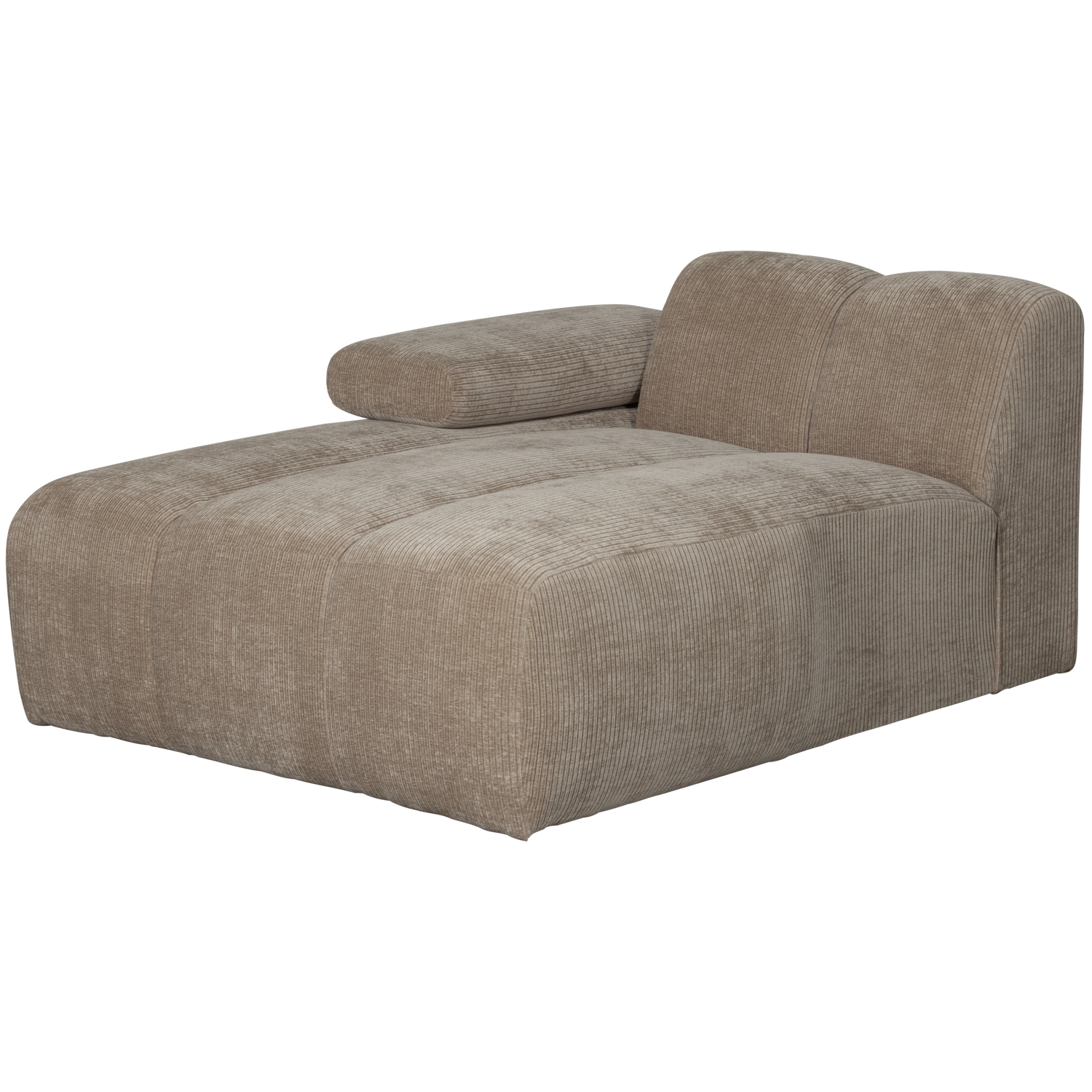 WOOOD Mojo Chaise Longue Elementenbank Links - Ribstof - Donker Zand