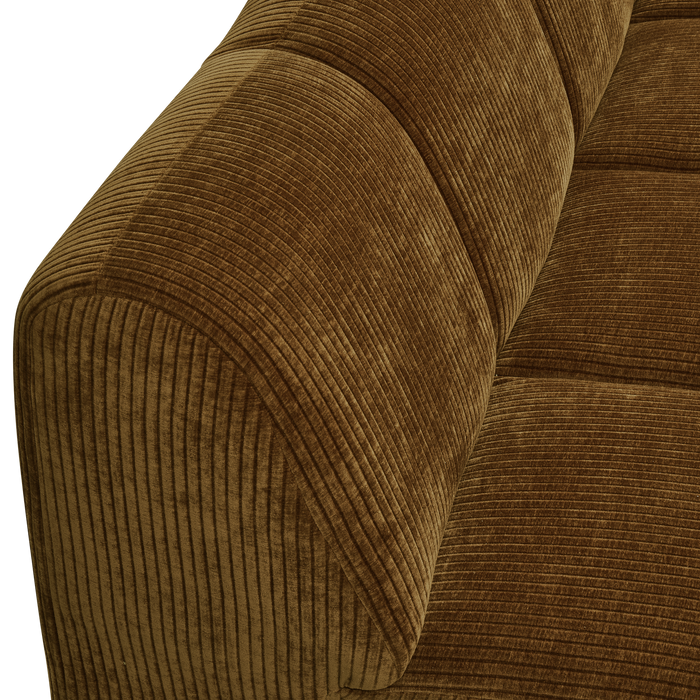 WOOOD Mojo 2-Zits Bank Met Arm Rechts - Ribstof - Geel - 74x200x97