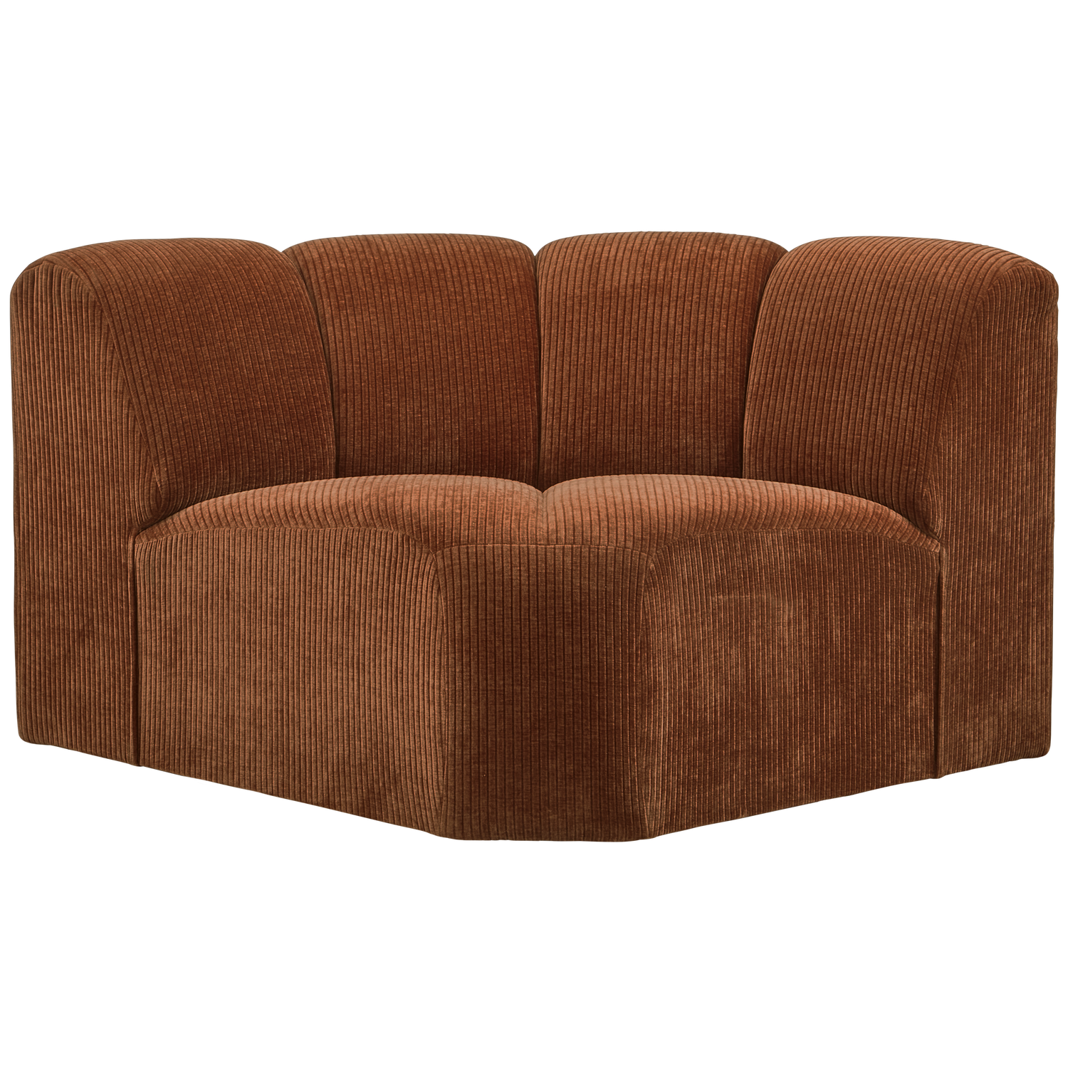 WOOOD Mojo Bank Hoekelement - Ribstof - Roest Bruin - 75x68x77