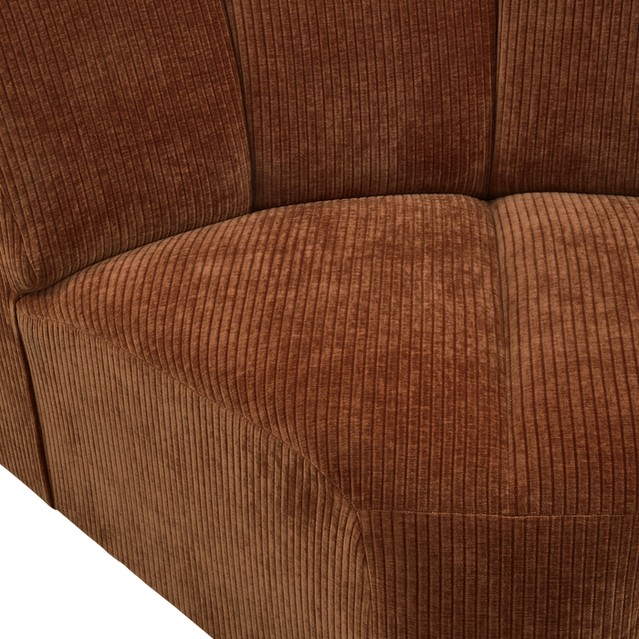 WOOOD Mojo Bank Hoekelement - Ribstof - Roest Bruin - 75x68x77