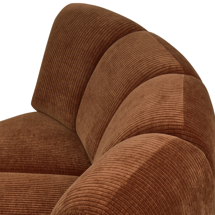 WOOOD Mojo Bank Hoekelement - Ribstof - Roest Bruin - 75x68x77