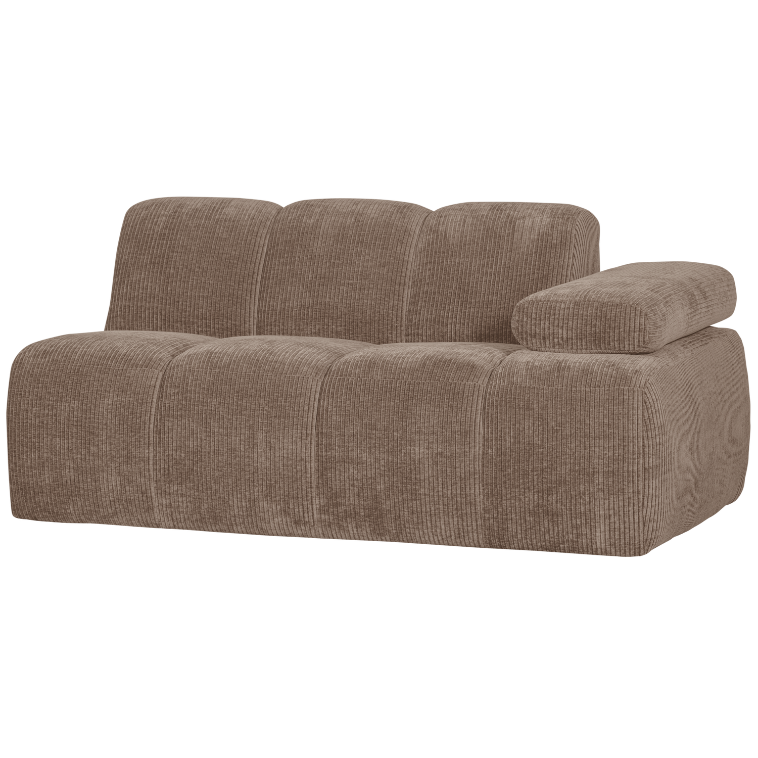 WOOOD Mojo 1,5-Zits Bank Met Arm Rechts - Ribstof - Zand - 74x160x67