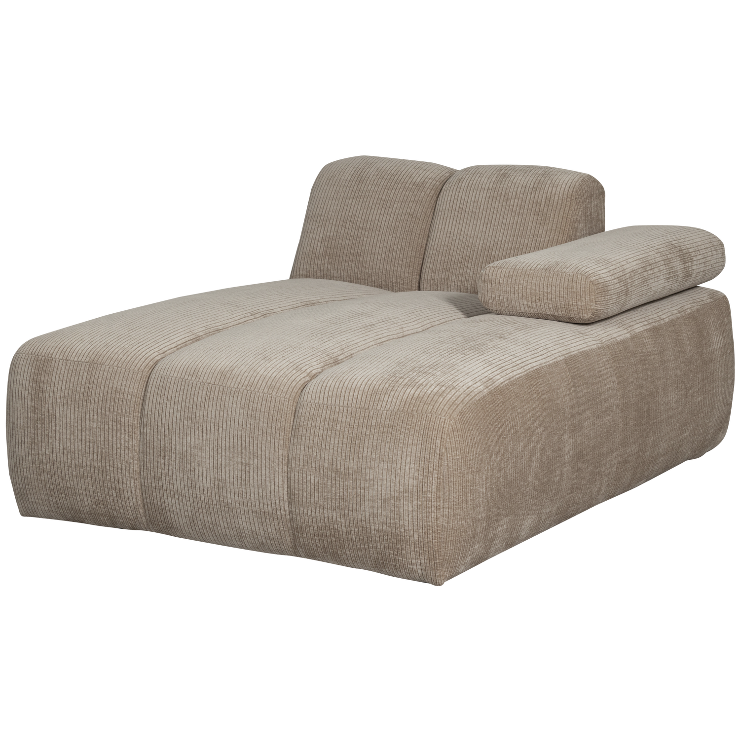 WOOOD Mojo Chaise Longue Elementenbank Rechts - Ribstof - Donker Zand