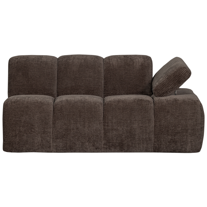 WOOOD Mojo 1,5-Zits Bank Met Arm Rechts - Ribstof - Bruin -74x160x67