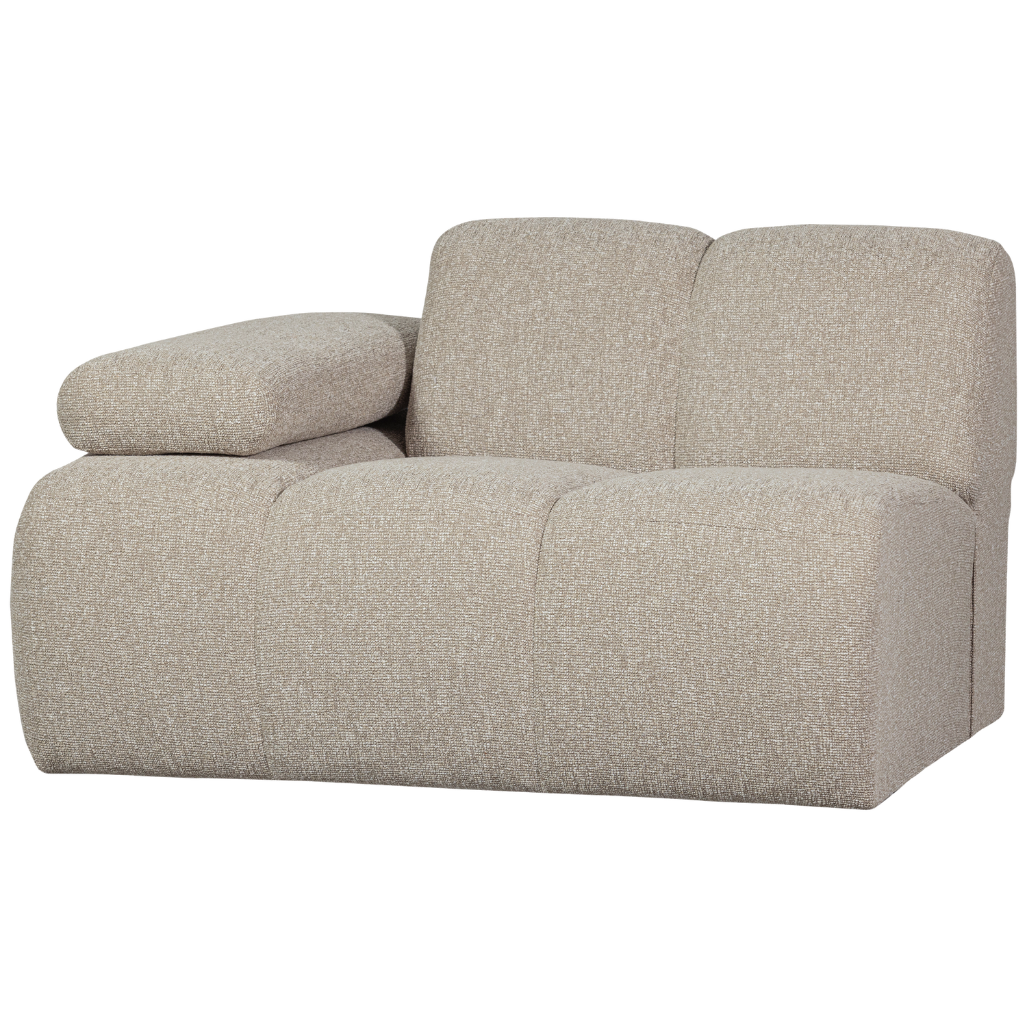 WOOOD Mojo 1-Zits Bank Met Arm Links - Bouclé - Beige - 74x120x97