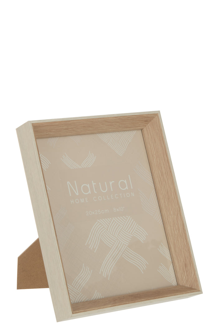 J-Line fotolijst Diepte - hout - creme - large -  2 stuks