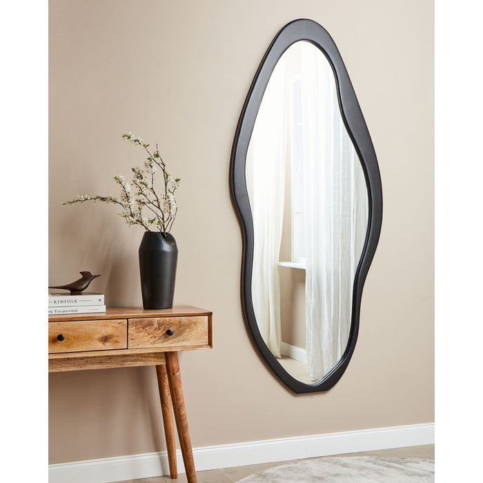 Beliani - BLET - Wandspiegel - Zwart - 79 x 180 cm - Paulowna hout