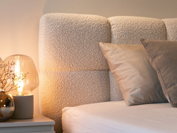 NADUVI Collection Chloe Bedframe 160 x 200 cm - Chenille - Lichtbeige