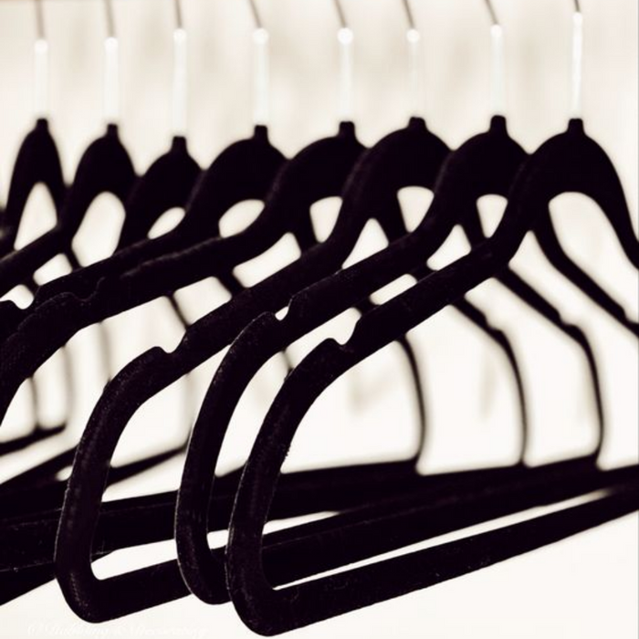 Nordix Kledinghangers Set 48 stuks Zwart Vilten Velvet Anti Slip Kl...