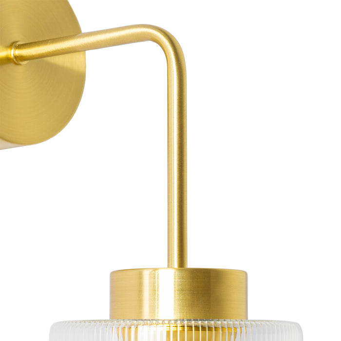 QAZQA Art Deco wandlamp goud met glas - Laura