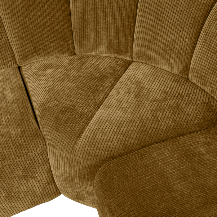 WOOOD Mojo Hoekbank Rechts - Ribstof - Honing Geel - 74x310x230