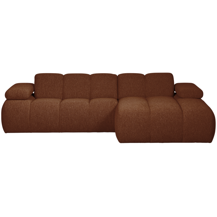 WOOOD Mojo Chaise Longue Bank Rechts - Bouclé - Roest Bruin Melange
