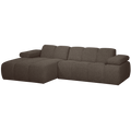 WOOOD Mojo Chaise Longue Bank Links - Bouclé - Bruin Melange
