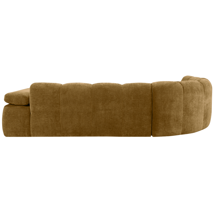 WOOOD Mojo Hoekbank Links - Ribstof - Honinggeel - 74x310x230