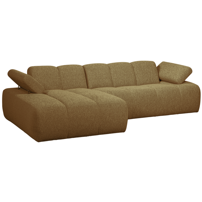 WOOOD Mojo Chaise Longue Bank Links - Bouclé - Geel|Bruin Melange
