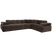 WOOOD Mojo Hoekbank Rechts - Ribstof - Bruin - 74x310x230