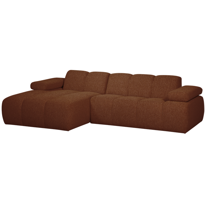 WOOOD Mojo Chaise Longue Bank Links - Bouclé - Roest Bruin Melange