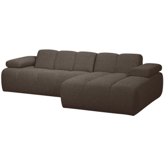 WOOOD Mojo Chaise Longue Bank Rechts - Bouclé - Bruin Melange