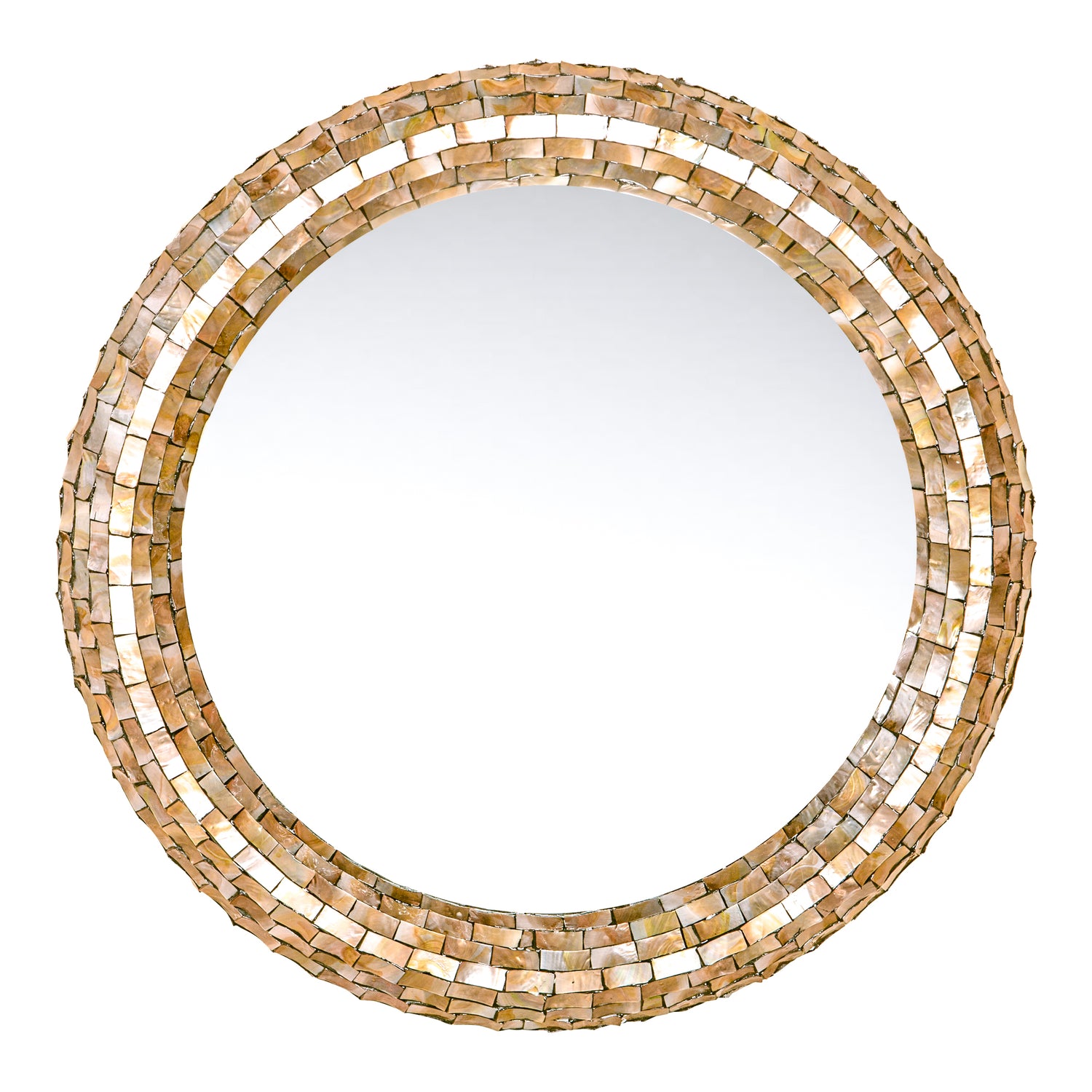 PTMD Chelsae Cream poly round shell mirror large