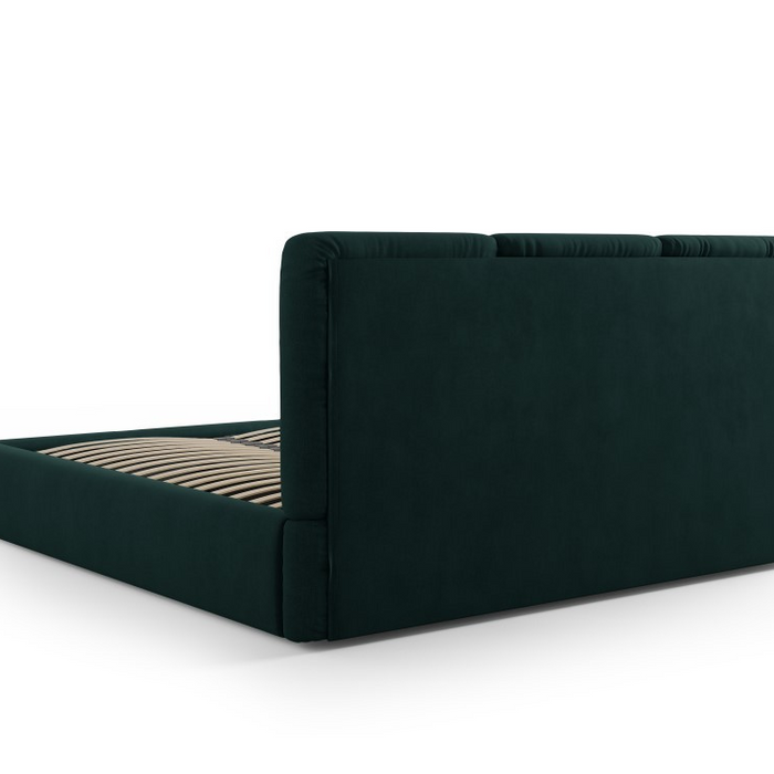 Windsor & Co Horizon Bedframe met Opbergvak - 160 x 200 cm - Chenille - Flessengroen