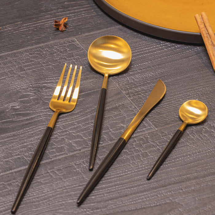 Jay Hill Bestekset - Goud | Zwart - 4-delig